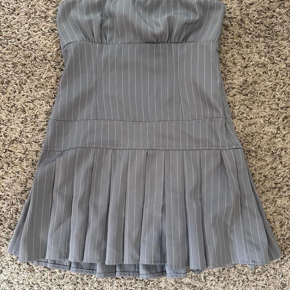 Women's Blue and Grey Dress